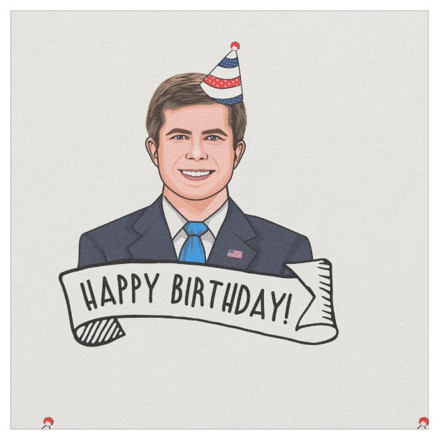 Happy Birthday From Mayor PB Fabric | Zazzle.co.uk