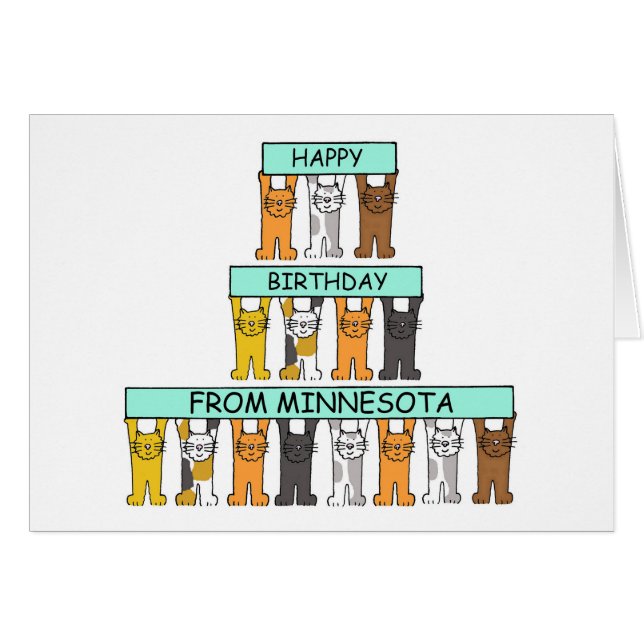 Happy Birthday from Minnesota Cats (Front Horizontal)