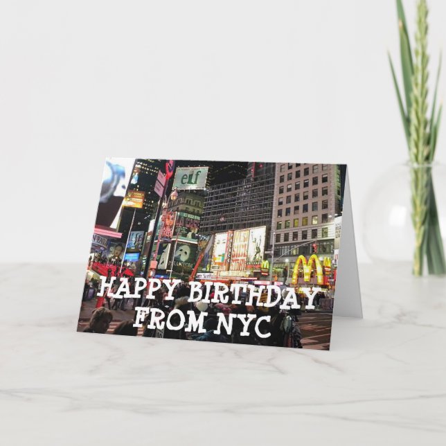 Happy Birthday from NYC Humourous Card (Front)