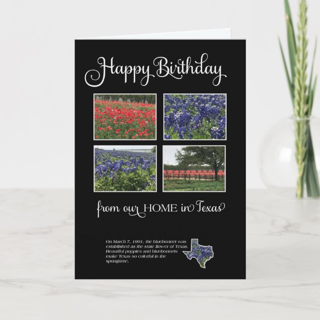 Happy Birthday from our Home in Texas Card (Front)