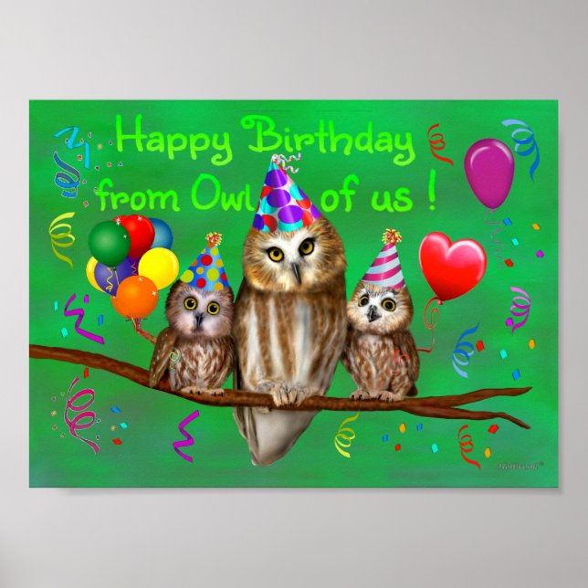 Happy Birthday from Owl of us! Poster (Front)