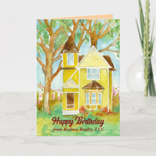 Happy Birthday From Real Estate Agent House Card