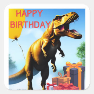 Happy Birthday from T-Rex Square Sticker