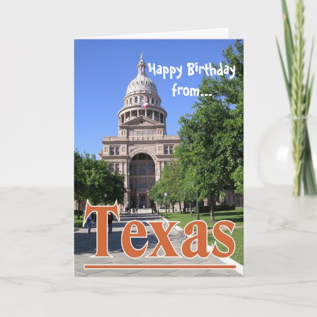 Happy Birthday from Texas-Austin State Capitol Card (Front)