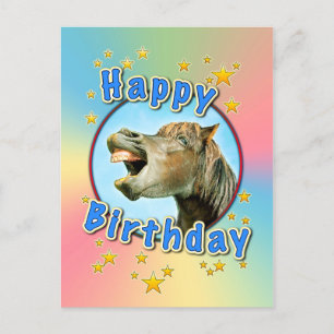 Happy Birthday from the laughing horse Postcard