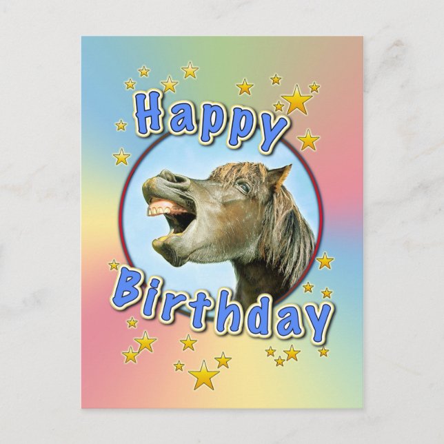 Happy Birthday from the laughing horse Postcard (Front)
