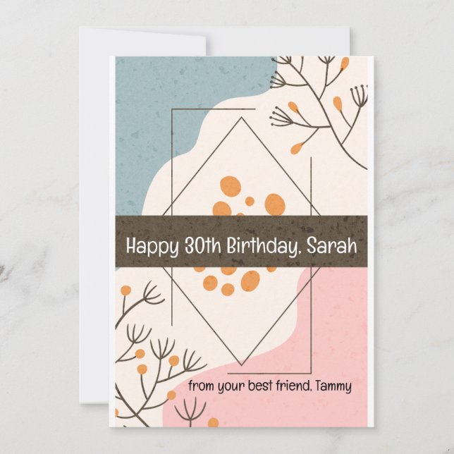 Happy Birthday from your best friend (personalise) Invitation (Front)