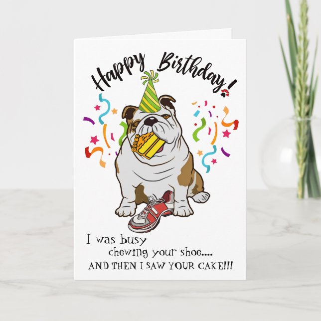 Happy Birthday from Your Bulldog Dog Buddy Card (Front)