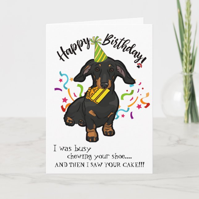 Happy Birthday from Your Dachshund Dog Buddy Card (Front)