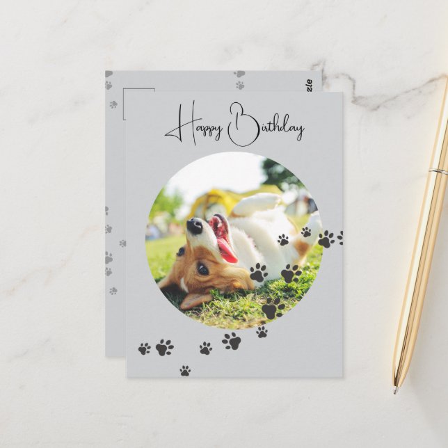Happy Birthday from Your Furry Friend 2 Photos   Postcard (Front/Back In Situ)