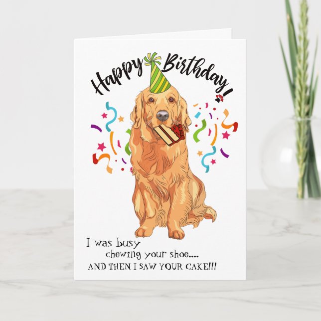 Happy Birthday from Your Golden Retriever Dog Card (Front)