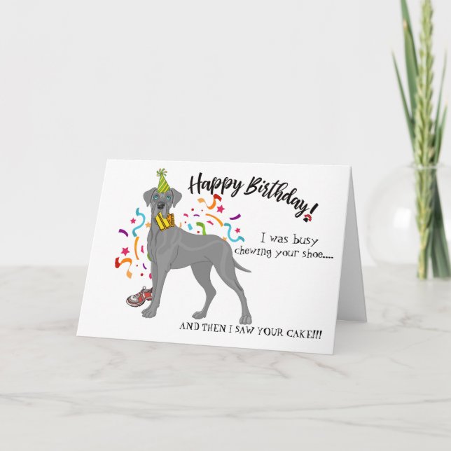 Happy Birthday from Your Great Dane Dog Buddy Card (Front)
