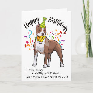 Happy Birthday from Your Pitbull Puppy Buddy Card