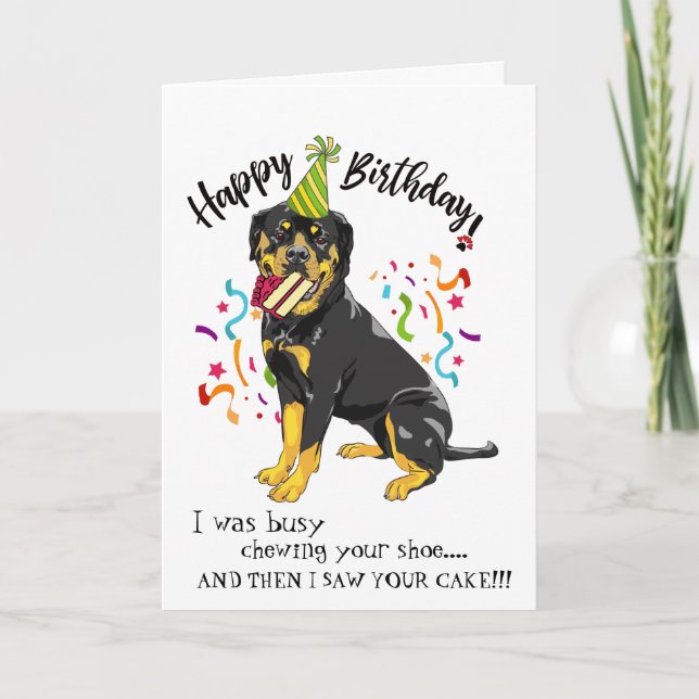 Happy Birthday from Your Rottweiler Buddy Card (Front)
