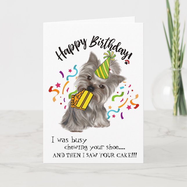 Happy Birthday from Your Yorkie Buddy Card (Front)