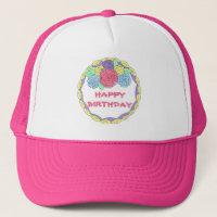 Happy Birthday Frosted Cake Pastel Icing Roses 