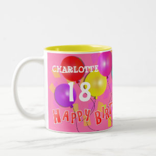 Happy Birthday Fun 18th  Milestone Personalised Tw Two-Tone Coffee Mug