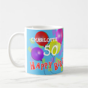 Happy Birthday Fun 50th Milestone Personalised Coffee Mug