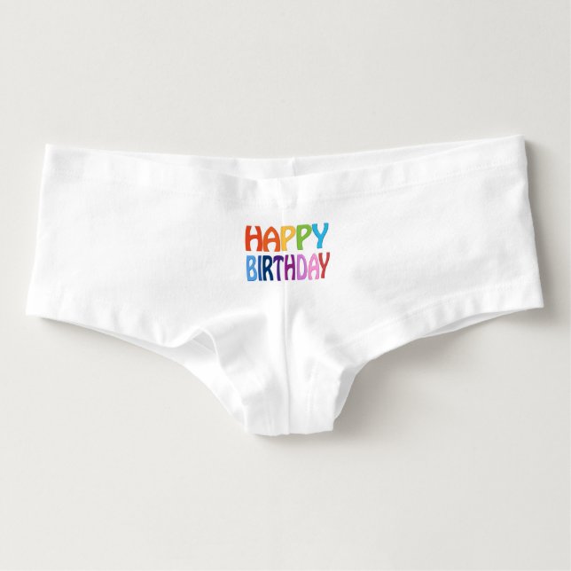 Happy Birthday fun colourful b-day underwear (Front)