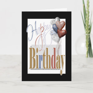 "Happy birthday" fun diamond balloons unisex Card