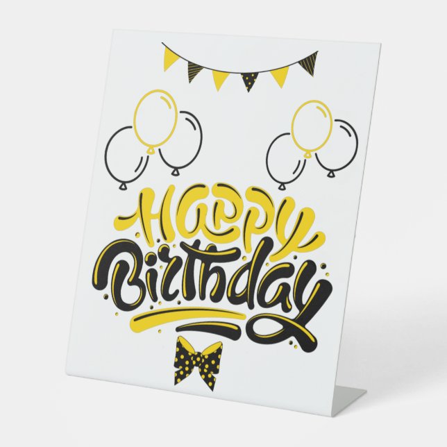 Happy Birthday Fun Pedestal Sign (Front)