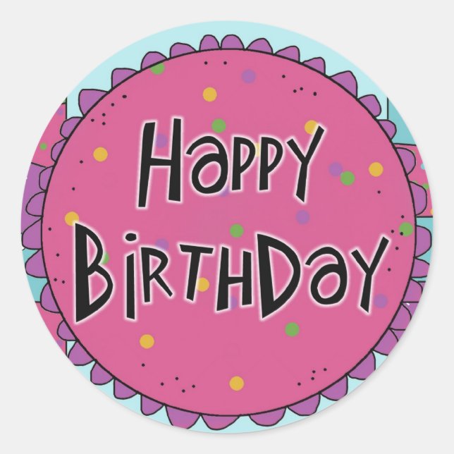 Happy Birthday Fun Stickers (Front)