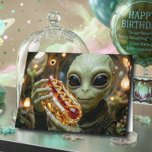 Happy Birthday Funny Alien Pun Card