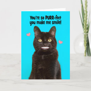 Happy Birthday Funny Cat Smiling With Big Teeth Holiday Card