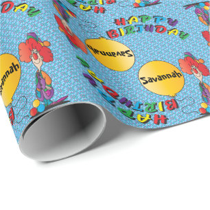 Happy Birthday Funny Clown Wrapping Paper