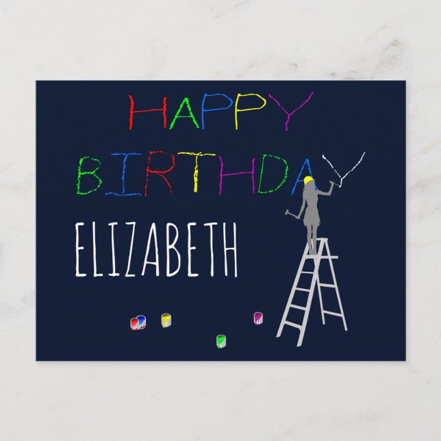 Happy birthday funny customisable postcard (Front)