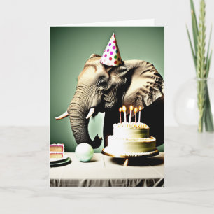 Happy Birthday Funny   Elephant Card