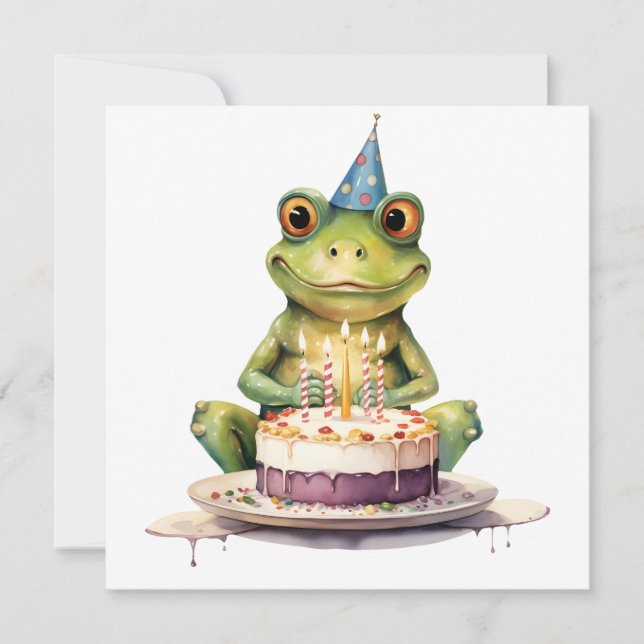 Happy Birthday Funny frog Invitation (Front)