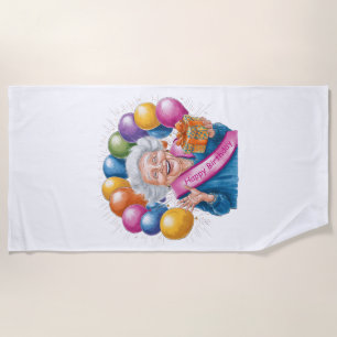 Happy Birthday Funny Nana Beach Towel