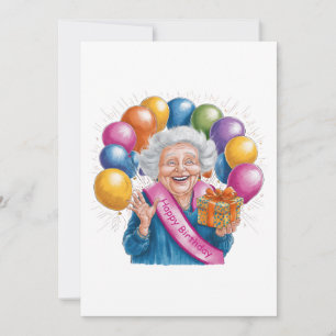 Happy Birthday Funny Nana Thank You Card