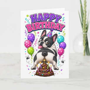 Happy Birthday Funny Pooping Dog Card