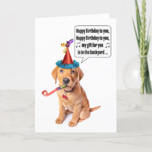 Happy Birthday Funny Puppy Poo Humour Holiday Card