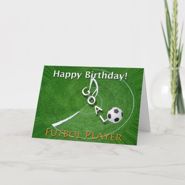 Happy Birthday Futbol Soccer Player Card (Front)