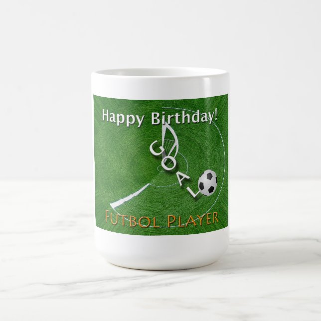 Happy Birthday Futbol Soccer Player Coffee Mug (Center)