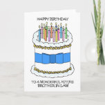 Happy Birthday Future Brother in Law Card<br><div class="desc">A simple illustration of a white birthday cake decorated with lit multicoloured candles. The image is accompanied by the words 'Happy Birthday to a wonderful future brother-in-law'</div>