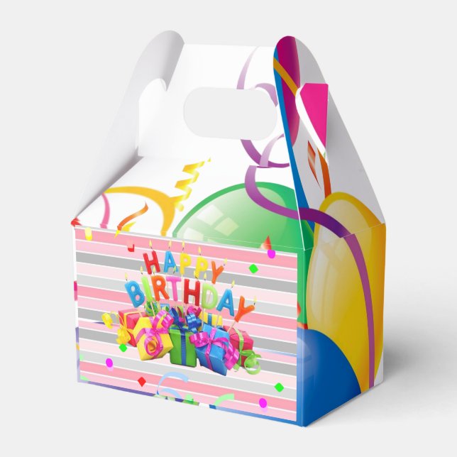 Happy Birthday Gable Favour Box (Front Side)