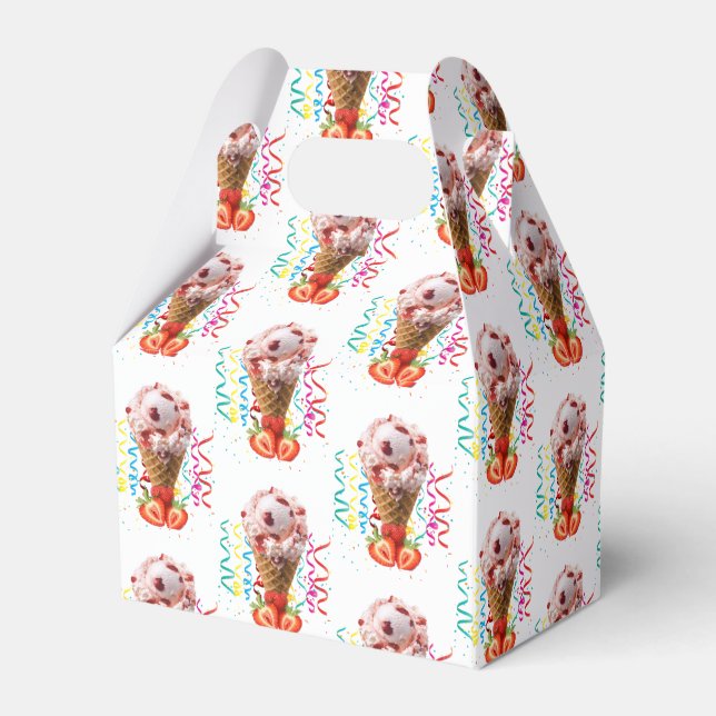 Happy Birthday Gable Favour Box Strawberry (Back Side)