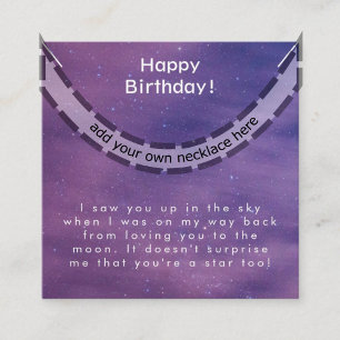 Happy Birthday Galaxy Love You Jewellery Card