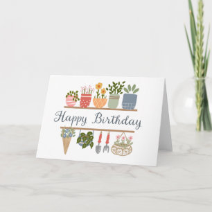 Happy Birthday Garden Shelf Indoor Plants Card