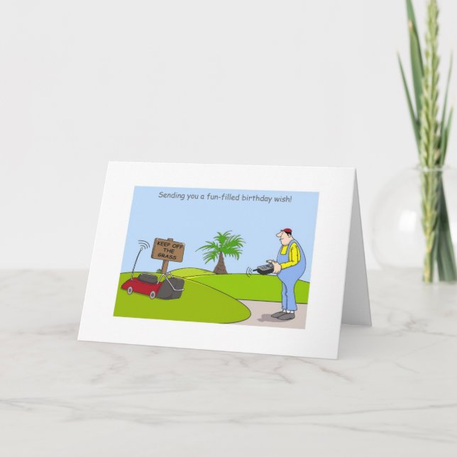 Happy Birthday Gardening Cards, funny gardener Card (Front)