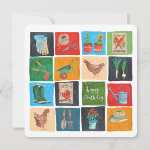 Happy Birthday Gardening Farm   Greeting card