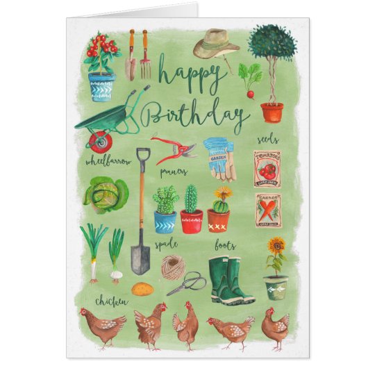 Happy Birthday Gardening Garden | Greeting Card | Zazzle.co.uk