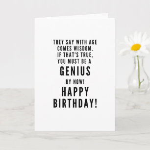 Happy birthday GENIUS sarcastic funny  Card