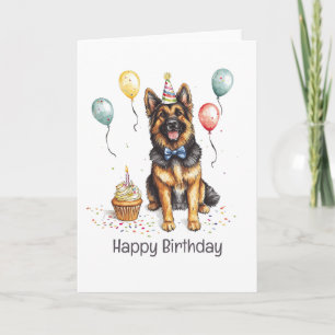 Happy Birthday German Shepherd Dog Card