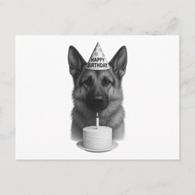 Happy Birthday German Shepherd Holiday Postcard (Front)