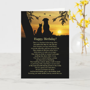 Happy Birthday Getting Older Cute Dog and Cat Card